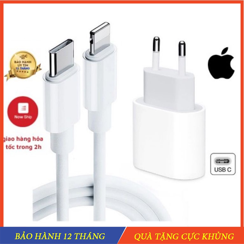 Bộ sạc nhanh PD 20W IPhone 12/ 12 Pro Max, 11/11 Pro max, X/ XS Max, / 8/ 8 Plus - Sản Phẩm Chính Hãng