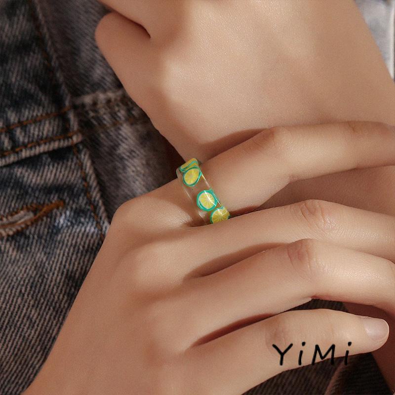 Nhẫn Nhựa 100% Chính Hãng Họa Tiết Trái Cây Thời Trang Xinh Xắn Cho Nữ