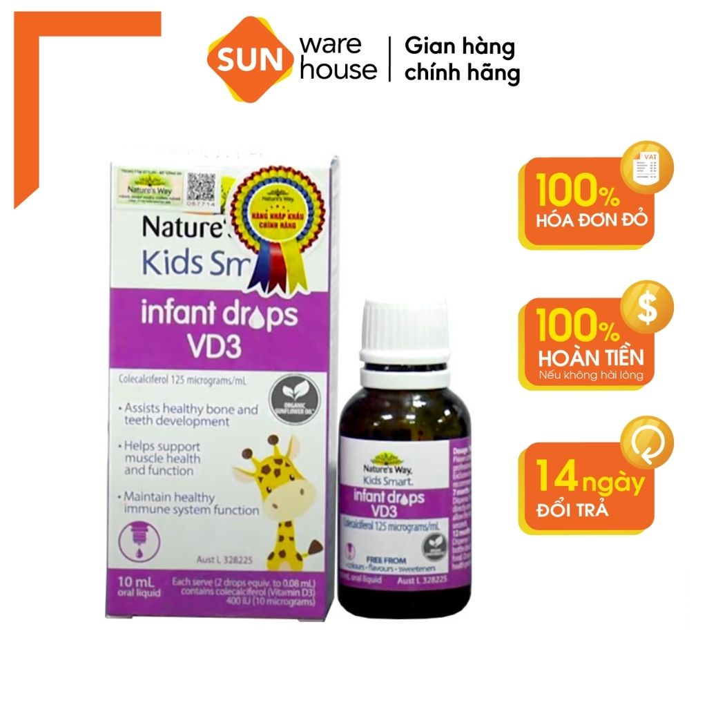 Siro Uống Nature's Way Kids Smart Infant Drops VD3 Bổ Sung Vitamin D Cho Bé 10ml