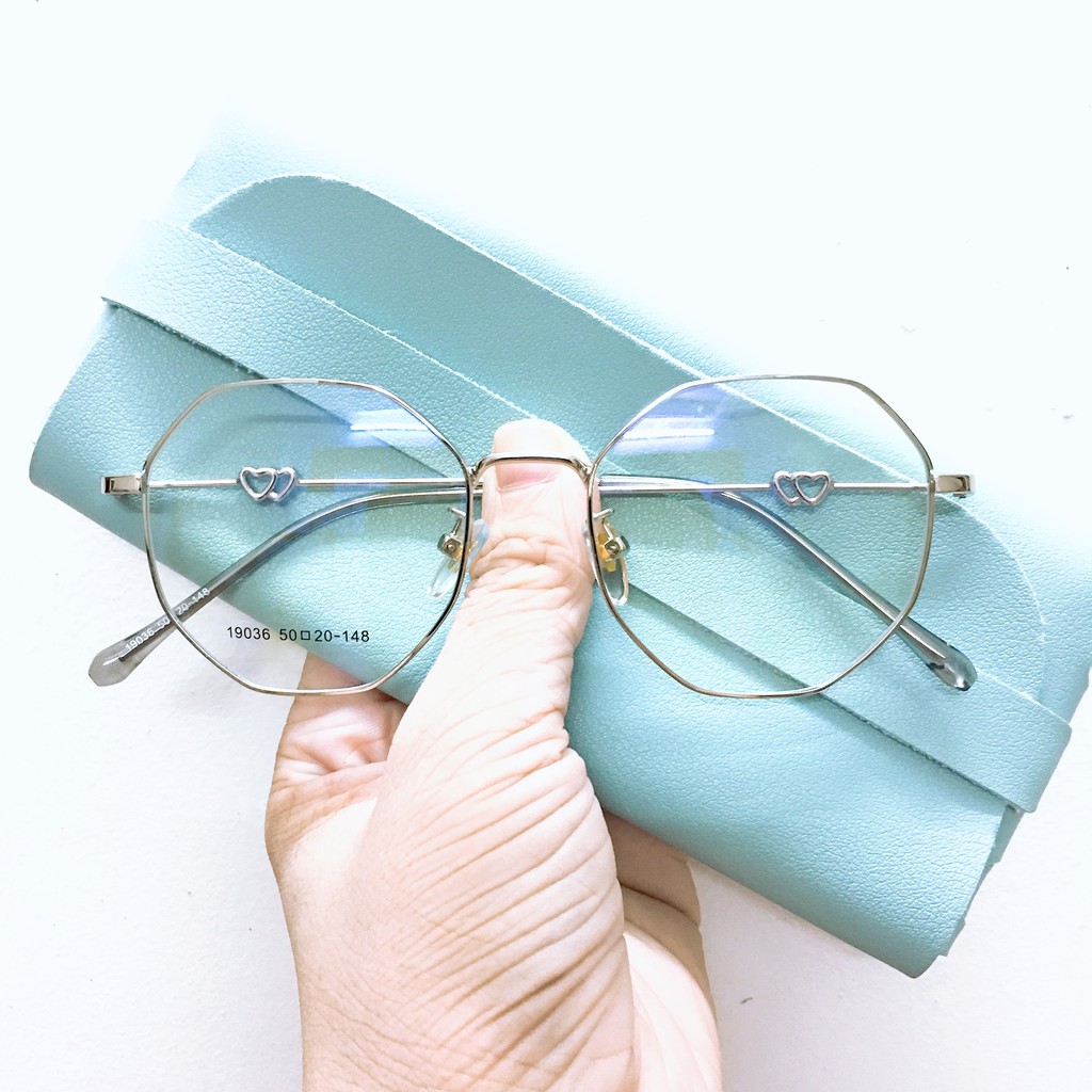 Gọng kính lục giác 19036 nhận cắt cận viễn loạn