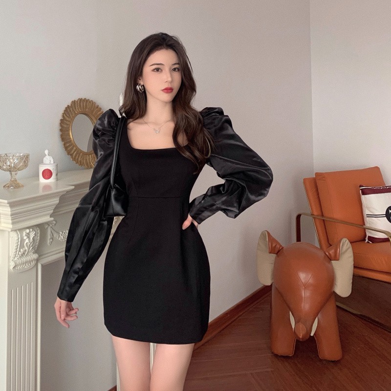 Đầm nữ dáng ôm tay dài mini Emilyshop