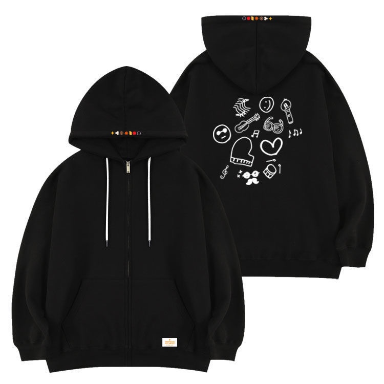 Áo Khoác Hoodie Dáng Rộng Chất Liệu Cotton Có Khóa Kéo Phong Cách Thời Trang Hàn Quốc 2022