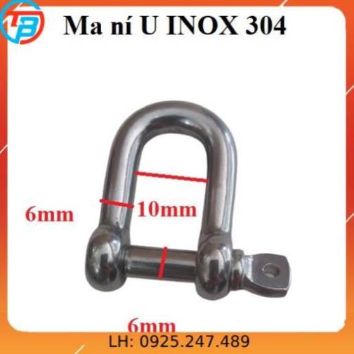 Ma ní U INOX 304 [ Phi 6mm ] CÁP THÉP Thái Bình VinàN