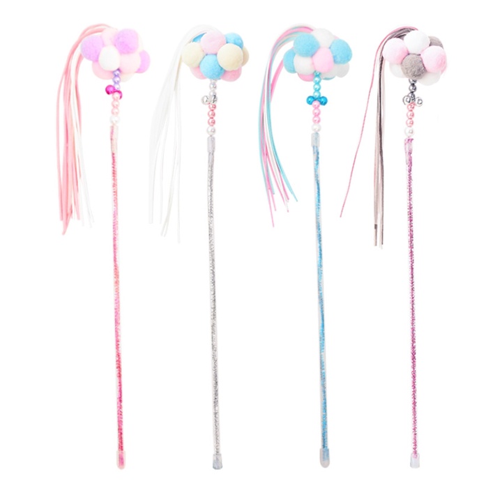 Cần câu mèo cục bông cao cấp siêu đẹp - Đồ chơi độc đáo cho mèo