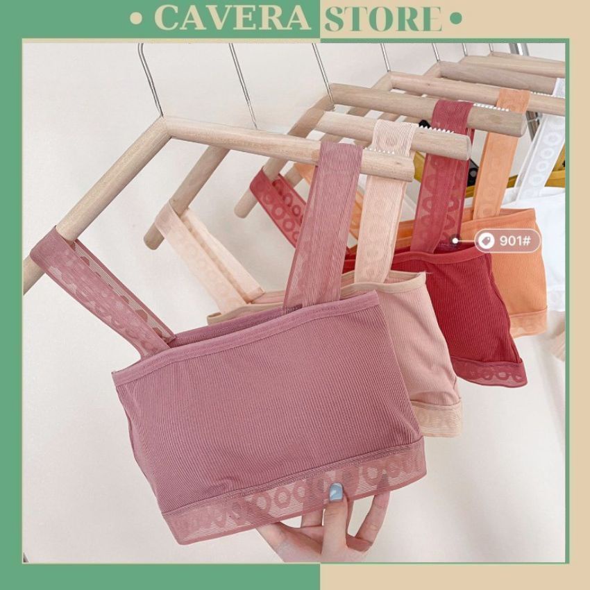 Áo bra nữ 2 dây ren gân tăm, áo ngực đệm mút ngực mỏng đẹp và dễ thương B901