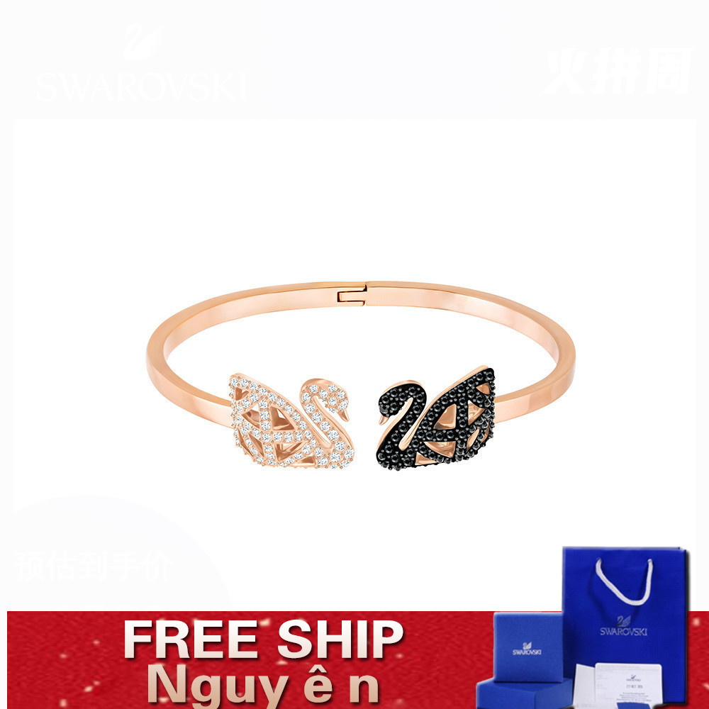 FREE SHIP VòngTay Nữ Swarovski FACET SWAN Khai mạc Thiên nga rỗng thời trang Bracelet Crystal FASHION cá tính Trang sức trang sức đeo THỜI TRANG