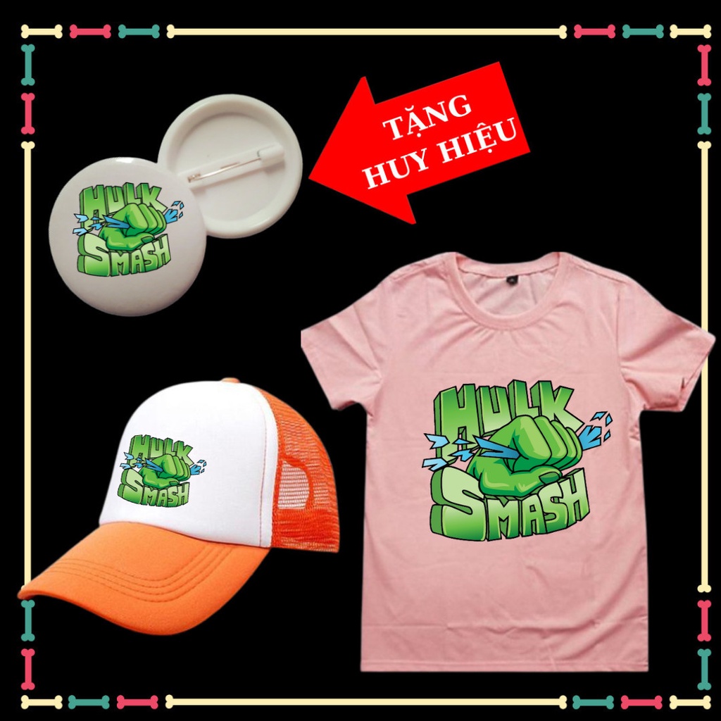 Huy hiệu, Mũ lưỡi trai, Áo thun bé trai siêu nhận Hulk, nhiều màu sắc, đủ size áo từ 10kg đến 90kg.
