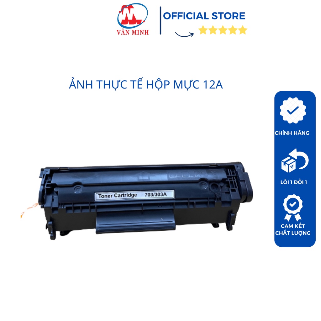 Hộp mực máy in Canon 2900, hộp mực  12A, có lỗ đổ mực thải, không vỏ