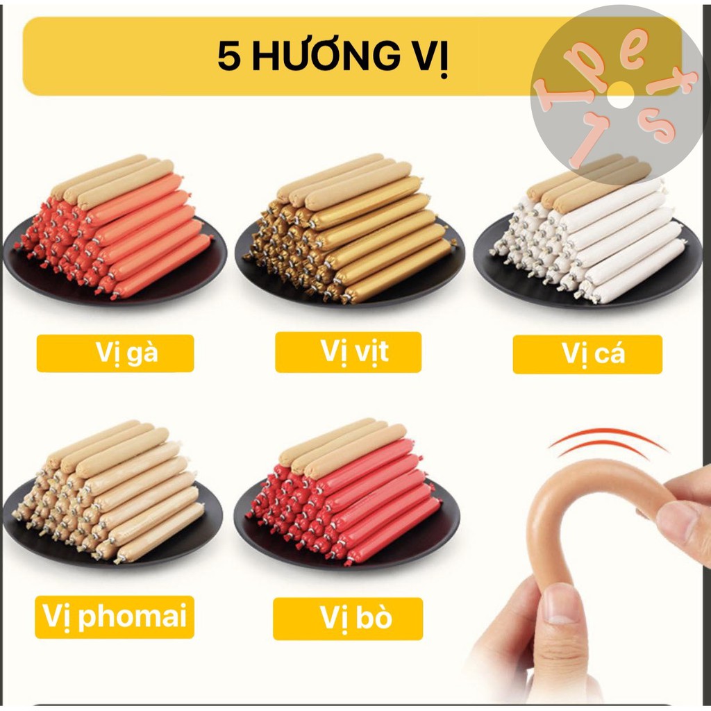 [Mã PET50 giảm 10% - tối đa 50K đơn 250K] Xúc xích taotaopet cho chó mèo (Túi 500gr-1kg)