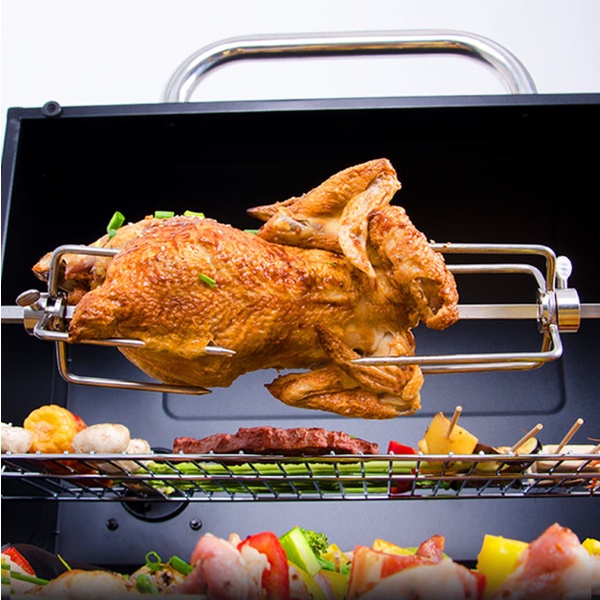 Bếp nướng BBQ than hoa ngoài trời loại vuông vỉ nướng bằng gang cao cấp VIP-01