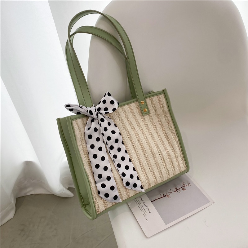 Túi Xách Cỡ Lớn Phối Khăn Quàng Cổ Thời Trang Hàn Quốc Sành Điệu