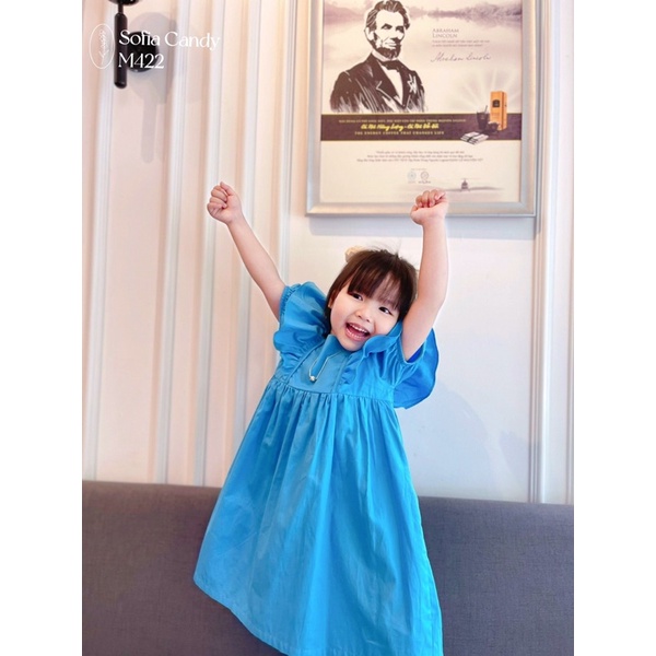Đầm tay phồng thiết kế của SOFIA candy chất liệu mềm mịn mat phù hợp mùa hè cho bé đi tiệc hoặc đi choi, đi học.