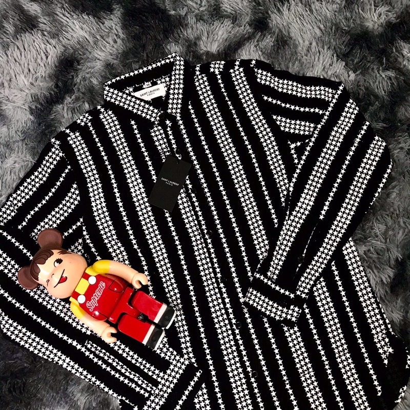 Áo sơ mi sain lauren sao sọc