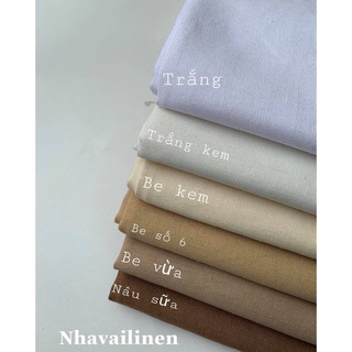 Vải Linen bột tone be - Nhà Vải Linen