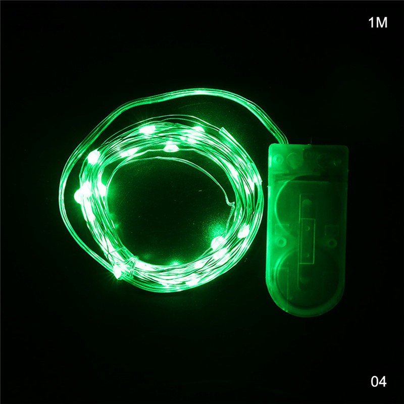 Dây đèn LED dài 1m chạy pin CR2032 dùng trang trí chai lọ Cho Giáng Sinh Halloween