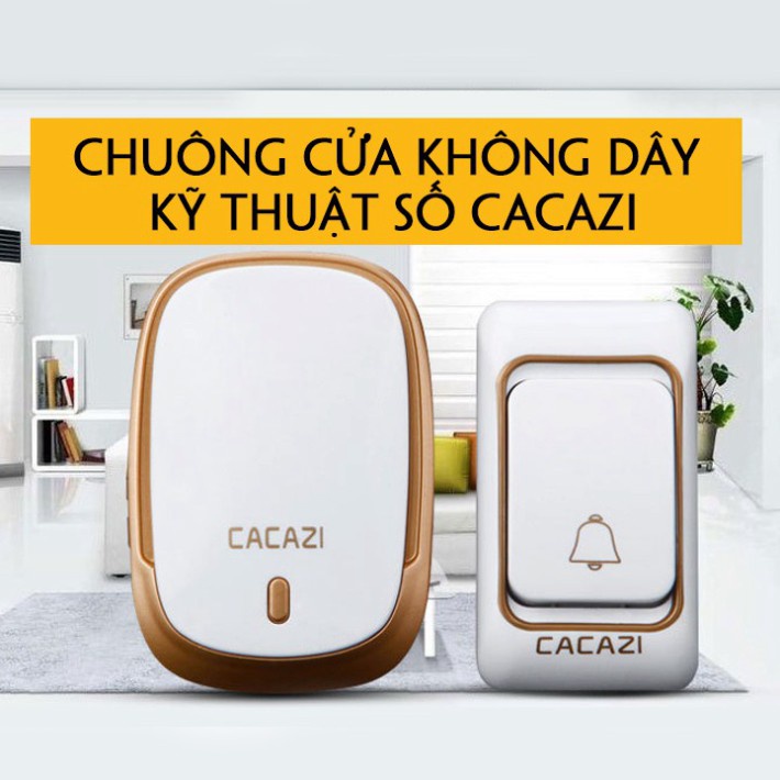 Chuông Cửa Không Dây CACAZI 36 kiểu nhạc Cao Cấp-chuông gọi người nhà-chống nước bắt tín hiệu khoảng cách 300m