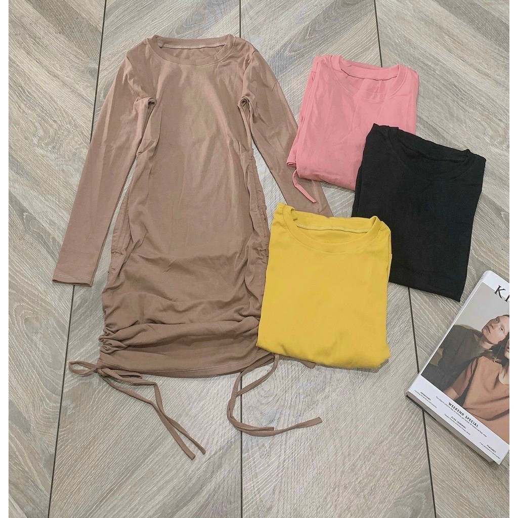 [MẪU MỚI] Đầm Body Tay Dài Dây Rút Sườn Thun Borip Thích Hợp Mặc Đi Tiệc Đi Làm Đi Chơi Phù Hợp Với Mọi Phong Cách | BigBuy360 - bigbuy360.vn