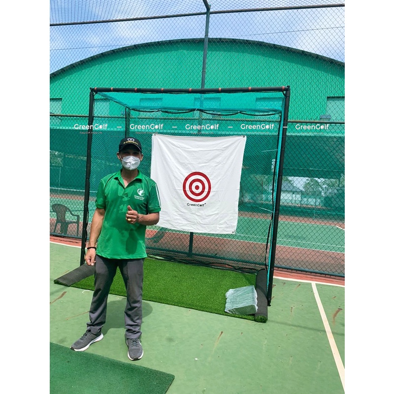 Bộ Tập Swing Golf Đầy Đủ Cao 2.5m Phù Hợp Văn Phòng, Căn Hộ Chung Cư: Khung Lưới + Thảm Swing Golf