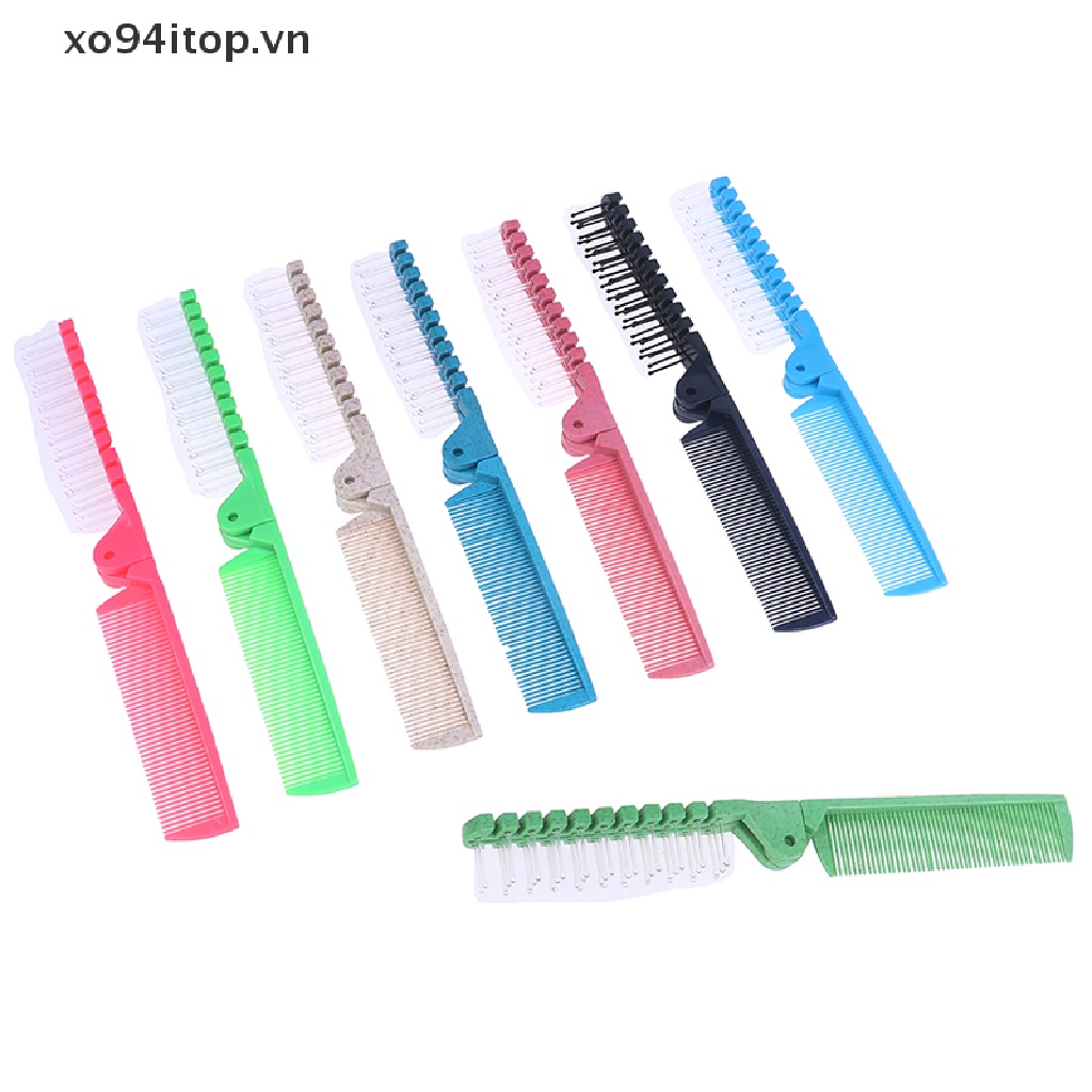 Lược Chải Tóc Hai Đầu Bằng Nhựa Có Thể Gấp Gọn Tiện Dụng Cho Nữ