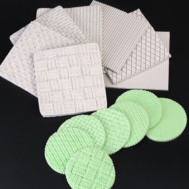 Tấm silicon vuông đan ô làm fondant , nhấn mặt bánh trung thu