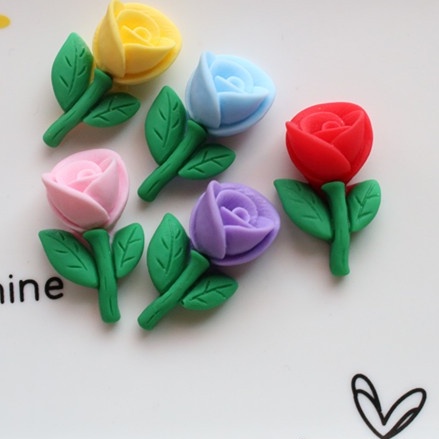 Set 10 Hoa Hồng 3D Phụ Kiện Dùng Để Trang Trí Điện Thoại / Xe Hơi