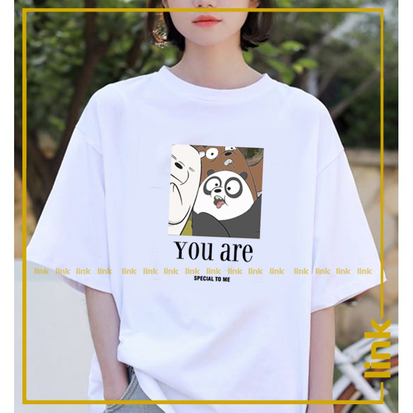 Áo thun WE BARE BEARS - Chúng tôi đơn giản là gấu cute dáng rộng unisex ( Đen, Trắng, Vàng, Đỏ Cam )