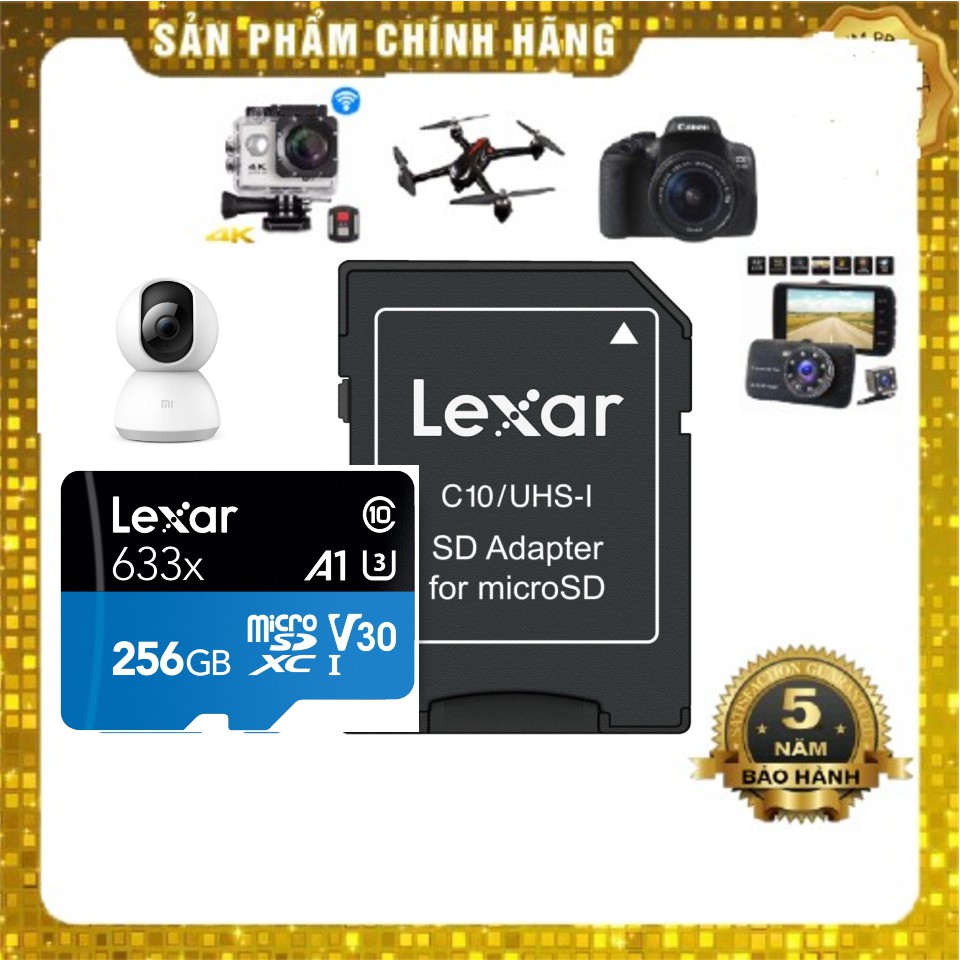 Thẻ nhớ 256GB Lexar microSDHC / microSDXC ™ UHS-I 633x - Class10-100mb/s