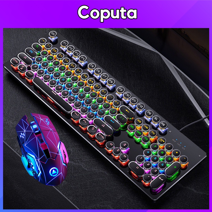 Combo bàn phím cơ và chuột không dây gaming Coputa bàn phím máy tính chuột chơi game T907 và A4 | BigBuy360 - bigbuy360.vn