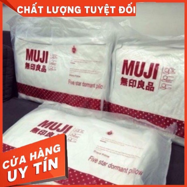 Cặp ruột gối đầu muji ép hơi vỏ cotton dày - Hàng Đẹp (Size 45cm x 65cm)