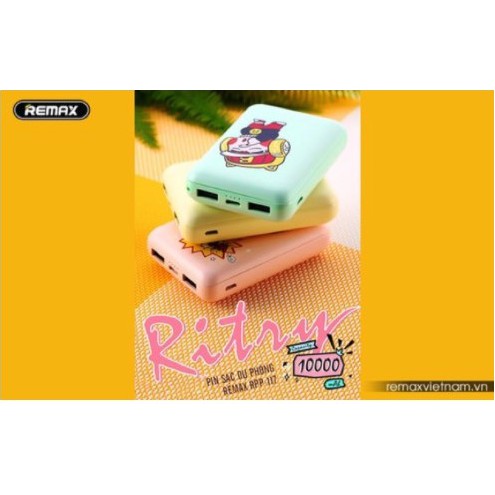 🌟🌟CHÍNH HÃNG🌟🌟PIN SẠC DỰ PHÒNG Remax RPP_117 10.000mAh 🌟 SIÊU KUTE 🌟 {BẢO HÀNH ĐỔI MỚI} | BigBuy360 - bigbuy360.vn
