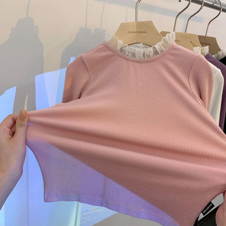 Váy Bé Gái Áo Sơ Mi Tay Dài Dệt Kim Phối Ren Phong Cách Hàn Quốc Thời Trang Xinh Xắn Cho Bé Gái Quần Áo Trẻ Em