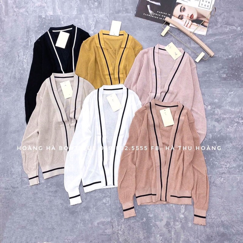 áo len khoác cardigan mỏng phối viền nổi bật (007#)