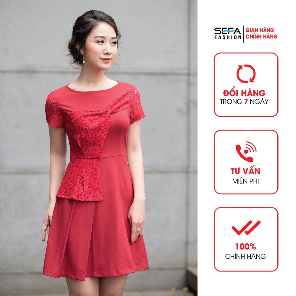 Váy SEFA tay ren phối ly trước