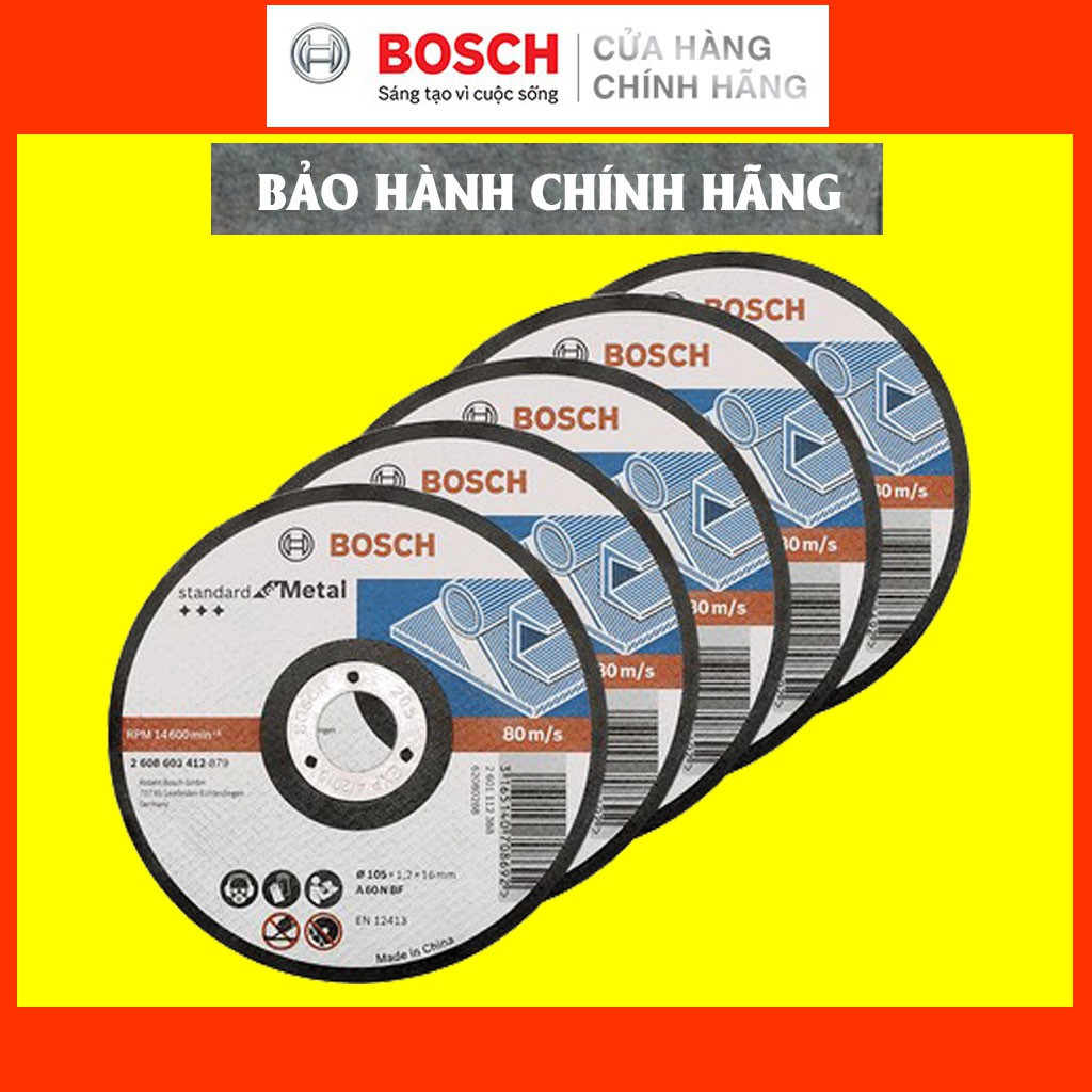 [CHÍNH HÃNG] Combo 5 Đá Cắt Bosch - 2608603412, 105x1.2x16mm (Sắt) Giá Đại Lý Cấp 1
