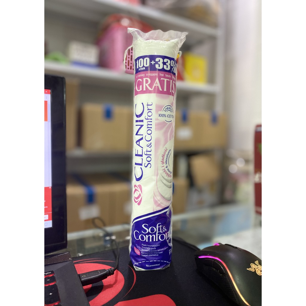 Bông Tẩy trang Cleanic Soft And Comfort Cotton Pads 133mieng pháp | BigBuy360 - bigbuy360.vn