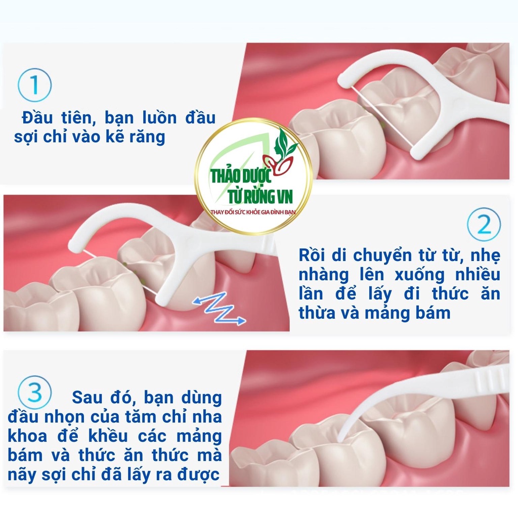 Tăm Chỉ Nha Khoa Nội Địa Trung - Tăm Nhựa Nha Khoa Cao Cấp Sạch Răng Sợ Chỉ Bền Hộp 50 Cái Thảo Dược Từ Rừng VN