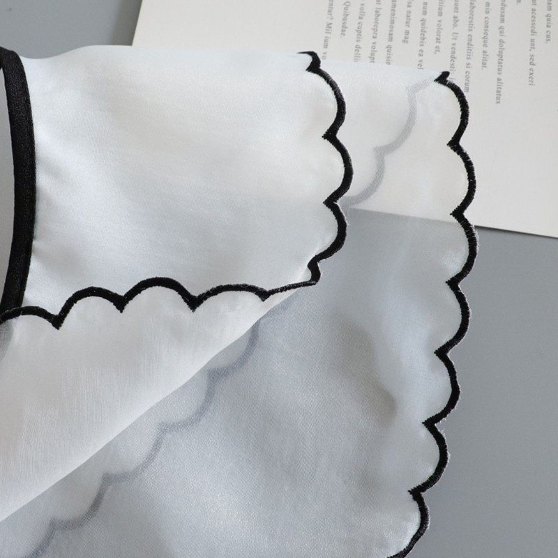 Cổ áo giả trang trí thêu lưới ren nhiều lớp kiểu lolita