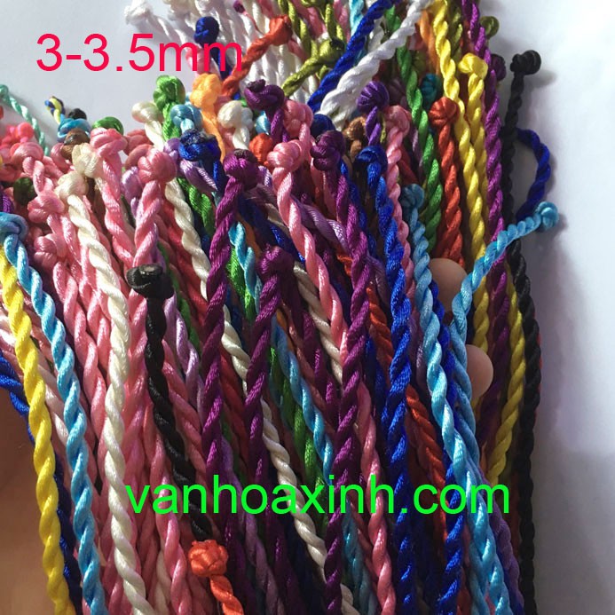 2 vòng dây tay chỉ đỏ may mắn xoắn nút (chọn size và màu)