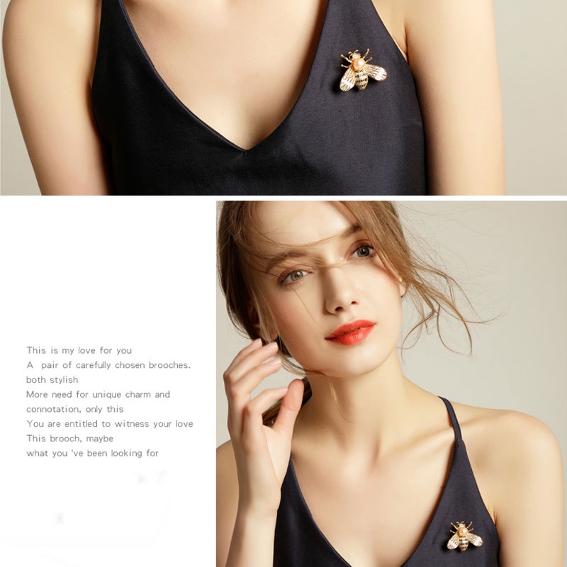 Cài Áo Hình Con Ong Đính Đá Thời Trang