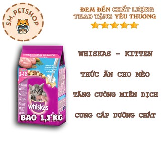 THỨC ĂN HẠT WHISKAS 1.1KG - THỨC ĂN HẠT CHO MÈO CON TỪ 2-12 THÁNG - GIÀU DINH DƯỠNG - CHO BÉ KÉN ĂN