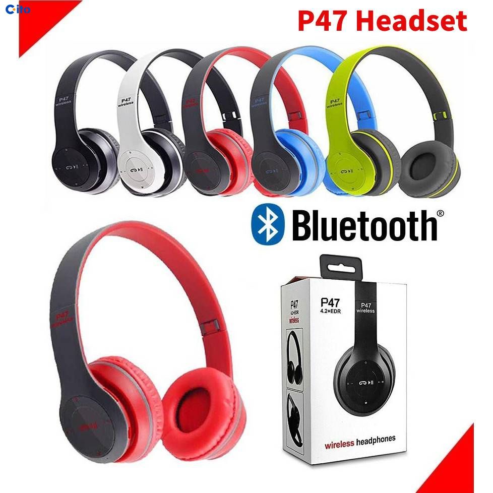 P47 Bluetooth HeadPhone Thêm Bass Tai Nghe Không Dây Tai Nghe Với Mic Và Điều Khiển Âm Lượng
