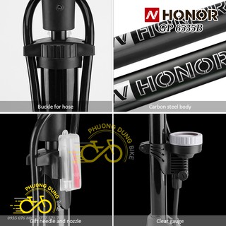Bơm sàn xe đạp HONOR GP 6535B - Đế thép