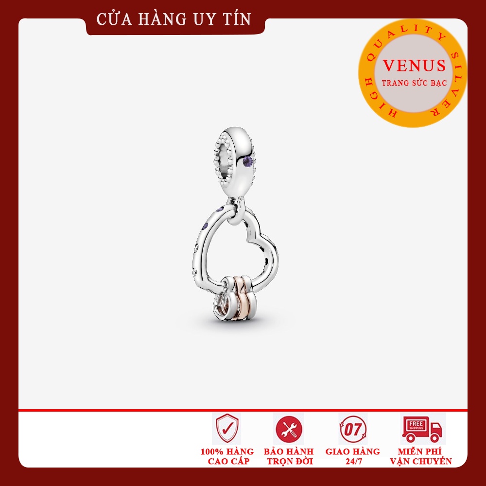 Hạt charm tim treo 3 tim nhỏ- Mã sản phẩm VENUS3T