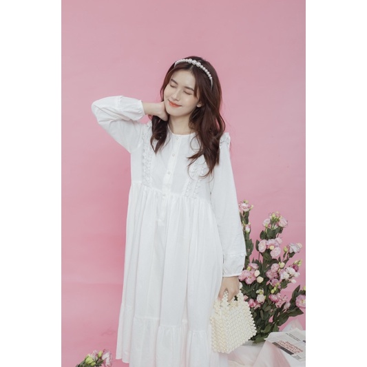 Đầm babydoll phối ren Mallow dress - CARROT FARM