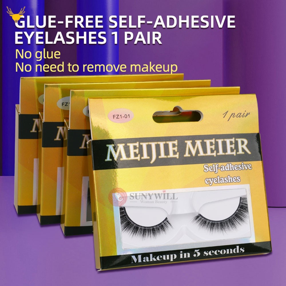 1 Cặp Lông Mi Giả Tự Dính Không Cần Keo Tiện Lợi