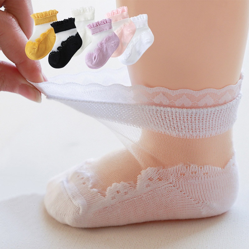 Vớ ren lưới thoáng khí xinh xắn dễ thương cho bé gái 1-3 tuổi