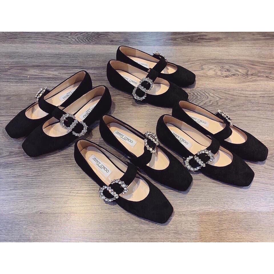 Giày búp bê bệt Jimmy Choo quai đá