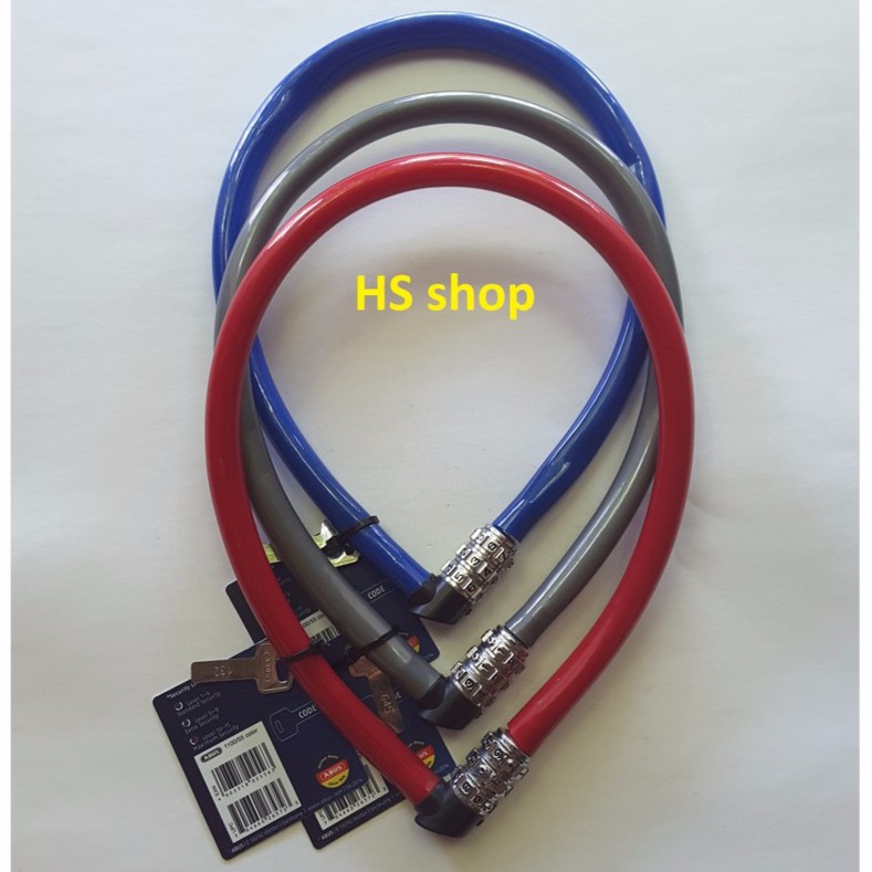 03 Khóa dây mật mã 3 số ABUS (Mầu đỏ,xám,xanh) Tiêu chuẩn chất lượng, công nghệ của Đức - NPP HS shop