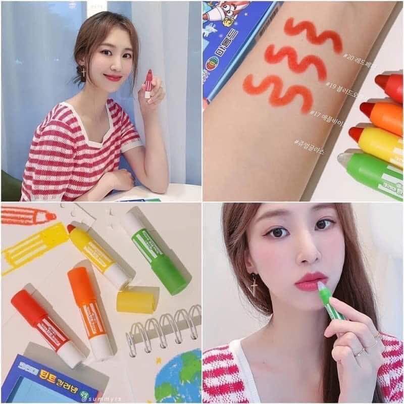Set Son Bút chì Creamy Tint Color Balm Mini của Mamonde phiên bản Trái Đất (1,5G X 4 )