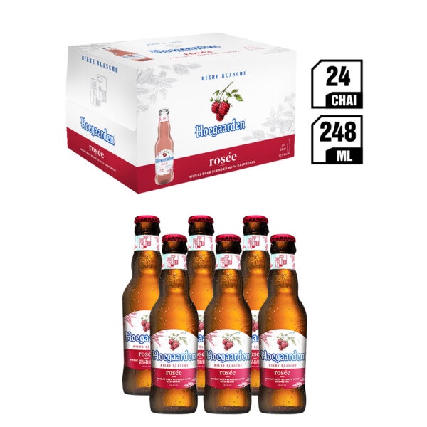 Bia Hoegaarden Rosee 3,3% Thùng 24 Chai 248ml Hàng Việt Nam